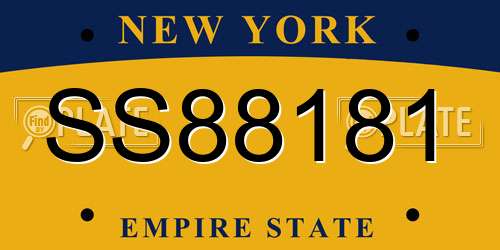SS88181 New York License Plate
