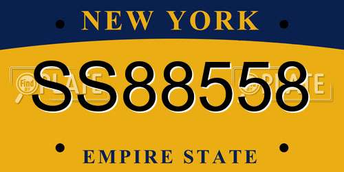 SS88558 New York License Plate