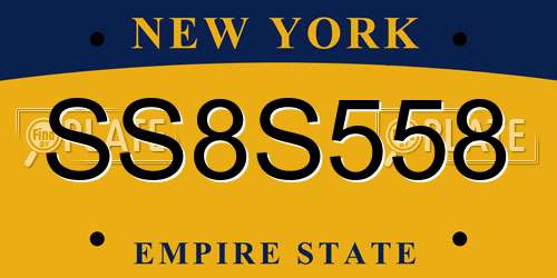 SS8S558 New York License Plate