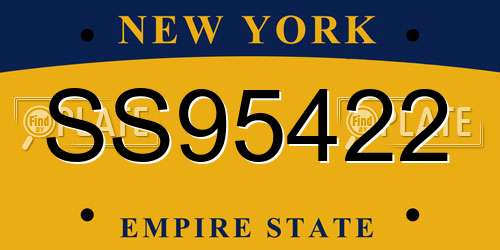 SS95422 New York License Plate