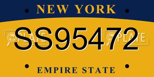 SS95472 New York License Plate