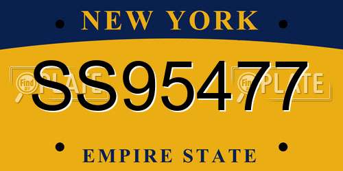 SS95477 New York License Plate