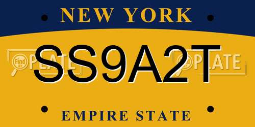 SS9A2T New York License Plate