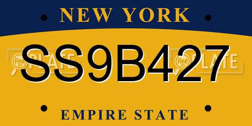 SS9B427 New York License Plate