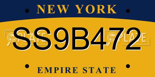 SS9B472 New York License Plate