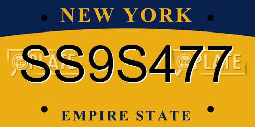 SS9S477 New York License Plate