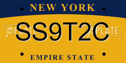 SS9T2C New York License Plate
