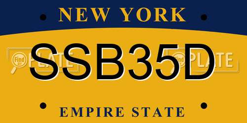 SSB35D New York License Plate