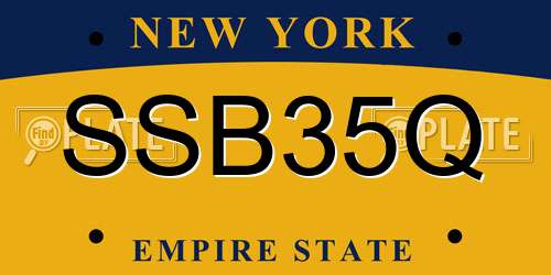 SSB35Q New York License Plate