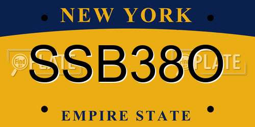 SSB38O New York License Plate
