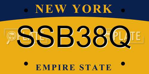 SSB38Q New York License Plate