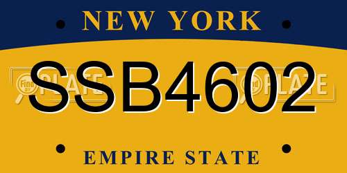SSB4602 New York License Plate