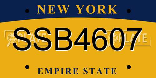 SSB4607 New York License Plate