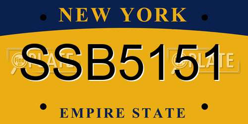 SSB5151 New York License Plate