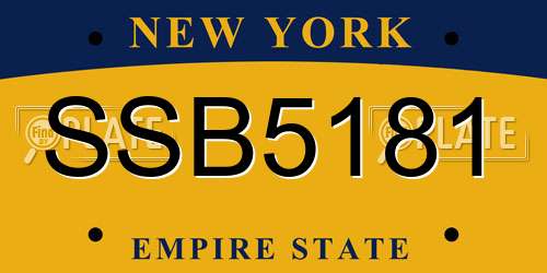 SSB5181 New York License Plate