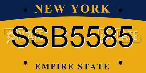 SSB5585 New York License Plate