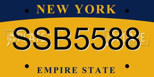 SSB5588 New York License Plate