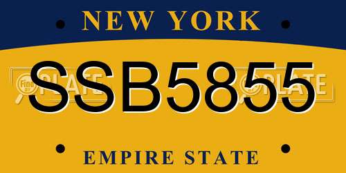 SSB5855 New York License Plate