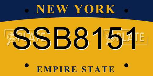 SSB8151 New York License Plate