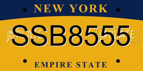 SSB8555 New York License Plate
