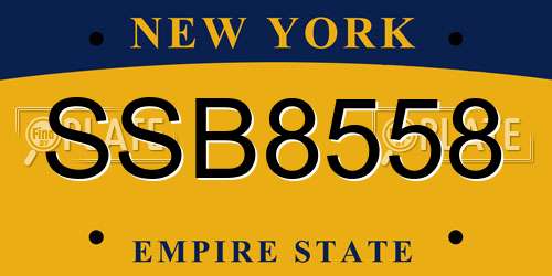 SSB8558 New York License Plate