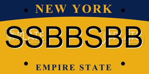SSBBSBB New York License Plate