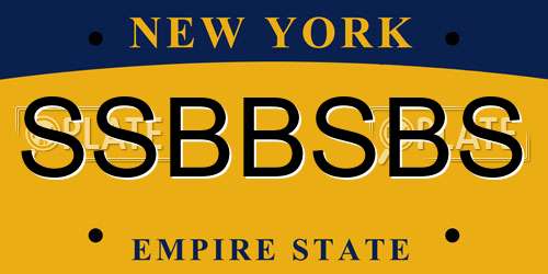 SSBBSBS New York License Plate