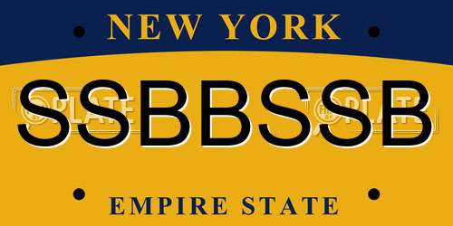 SSBBSSB New York License Plate