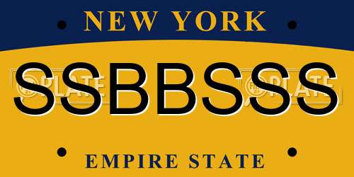 SSBBSSS New York License Plate