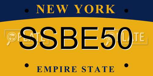 SSBE50 New York License Plate