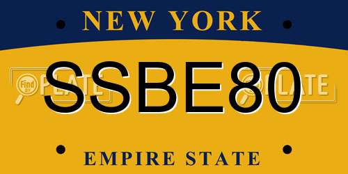 SSBE80 New York License Plate