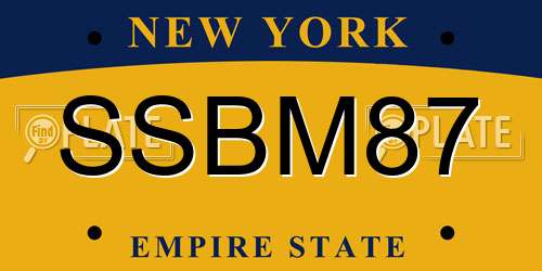 SSBM87 New York License Plate