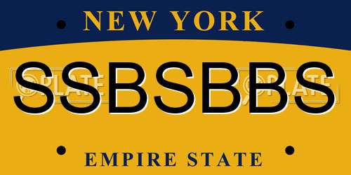 SSBSBBS New York License Plate
