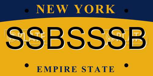 SSBSSSB New York License Plate