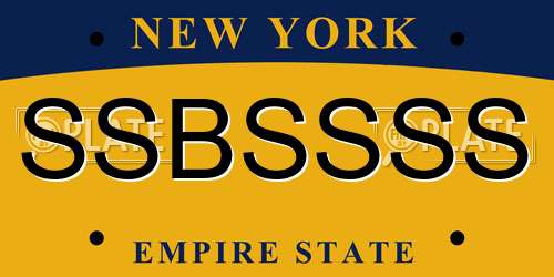 SSBSSSS New York License Plate