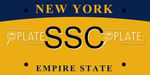 SSC New York License Plate