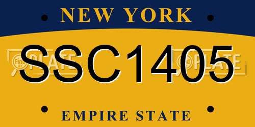 SSC1405 New York License Plate