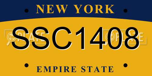 SSC1408 New York License Plate