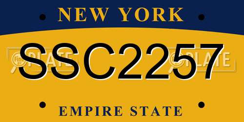 SSC2257 New York License Plate