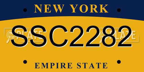 SSC2282 New York License Plate