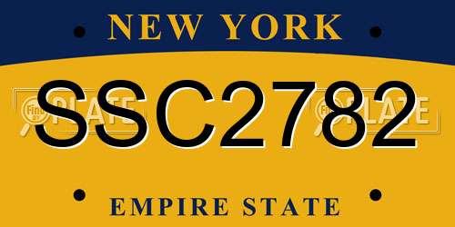 SSC2782 New York License Plate