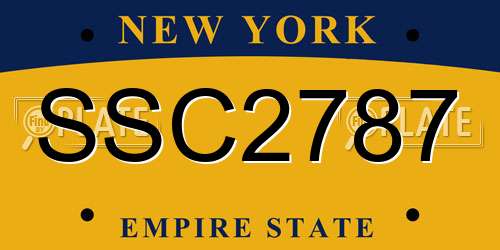 SSC2787 New York License Plate