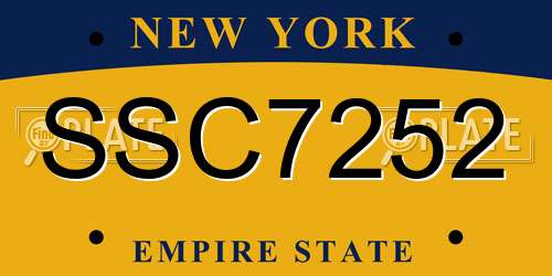 SSC7252 New York License Plate