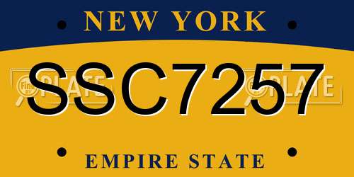 SSC7257 New York License Plate