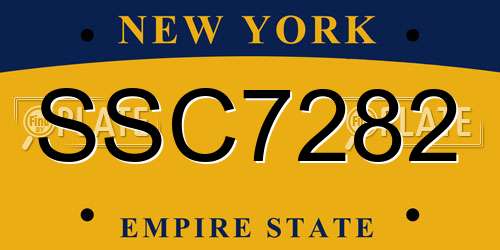 SSC7282 New York License Plate