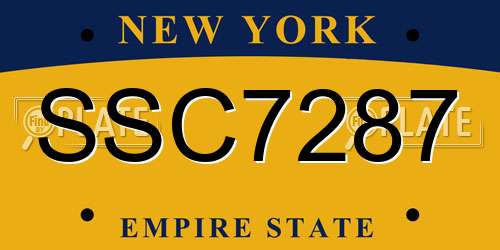 SSC7287 New York License Plate