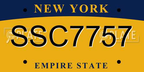 SSC7757 New York License Plate
