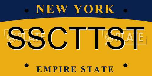 SSCTTST New York License Plate
