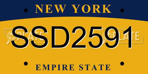 SSD2591 New York License Plate