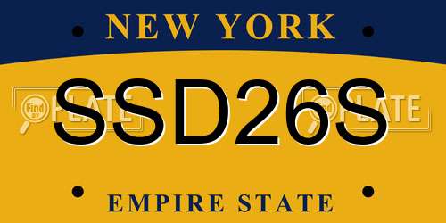 SSD26S New York License Plate